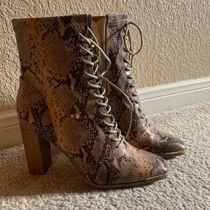 Snake print heels